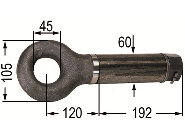 Stahlzange mit Öse für Traktor mit Öffnung max. 42cm und max