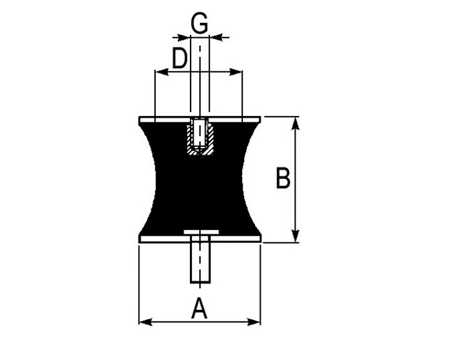 Traktorteile Nolten - Schwingungsdämpfer M8 x 30 x 20 mm