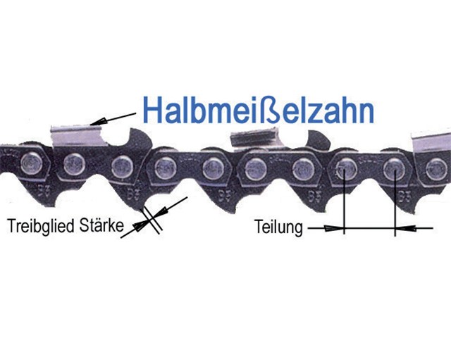 Sägekette passend für Solo 681 105cm 3/8" 135TG 1,6mm Halbmeißel chain 