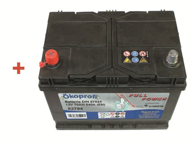 57024 ASIA-Autobatterie 12V/70Ah 550A Testsieger Ea755 Ns70MF