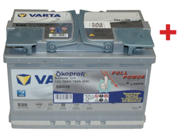 Batterie [12V 70Ah 720A B13] polymérisation b StartStop 278X175x190 L3;  Polarité 0; 18,3Cg EUROREPAR article n ° 1620012580