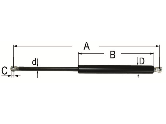 Gasdruckdämpfer Motorhaube Gasfeder L 589MM, F 360N DACIA DUSTER 10-18  654712943R