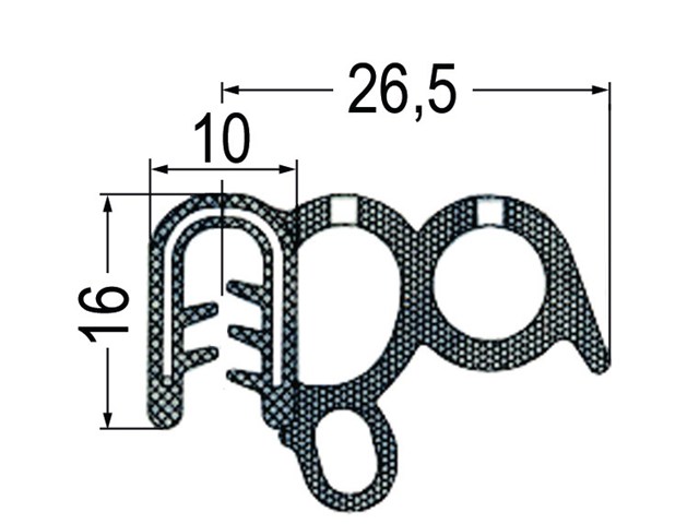 Gummi Dichtungsprofile B55mm (30m)