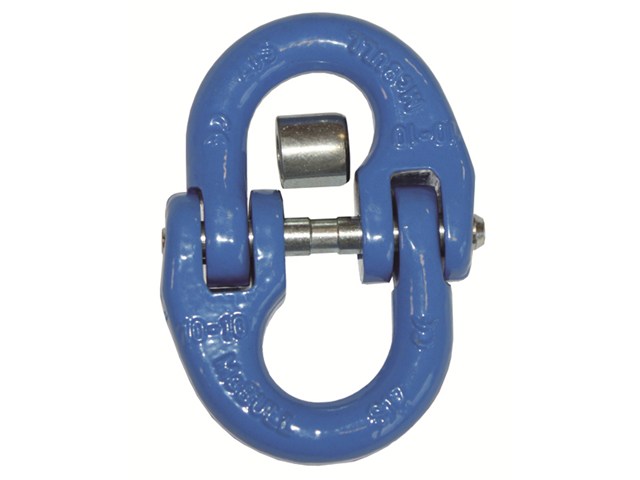 Forstkette G100 vierkant 8mm x 2,5m blau m.Kuppelschlitzring  u.Durchstecknadel - Baumarktprofi